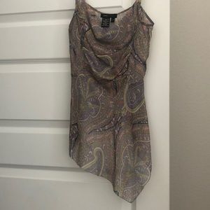 BCBG Paisley Silk Ruched Cami size 4